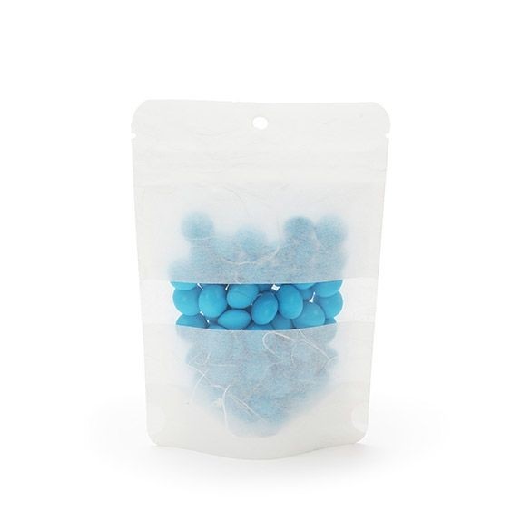 Standbodenbeutel Reispapier Weiß 10.2x6x15.2cm mit Aufhängeloch (100 Stück) [ZBGR2WH]