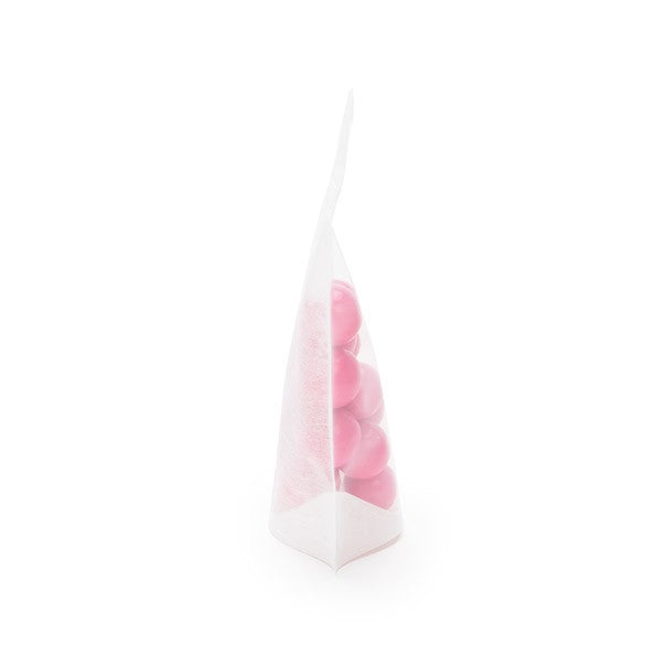 Standbodenbeutel Reispapier Transparent/Weiß 11.9x7.6x18.4cm | 110 Gramm (100 Stück) [ZBGR46WC]