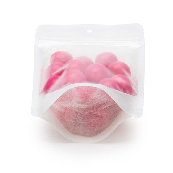 Standbodenbeutel Reispapier Transparent/Weiß 11.9x7.6x18.4cm | 110 Gramm mit Aufhängeloch (100 Stück) [ZBGR46WCH]