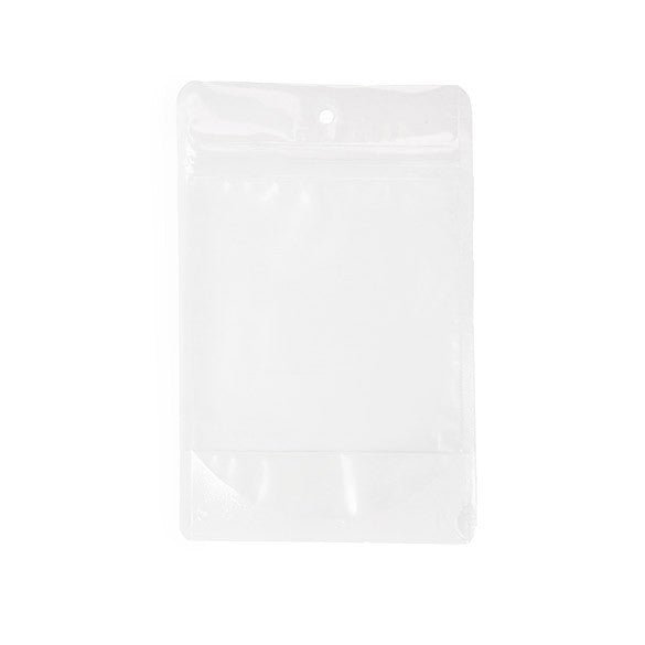 Standbodenbeutel Reispapier Transparent/Weiß 11.9x7.6x18.4cm | 110 Gramm (100 Stück) [ZBGR46WC]