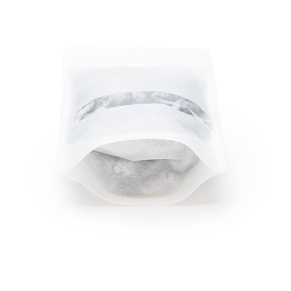 Standbodenbeutel Reispapier Weiß 14.9x8.9x23.2cm | 310 Gramm mit Aufhängeloch (100 Stück) [ZBGR7WH]