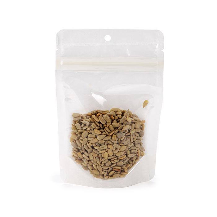 Eco Friendly Stand Up Pouches Rice Paper Transparent/White With Hanghole 10,2x6x15,2 cm