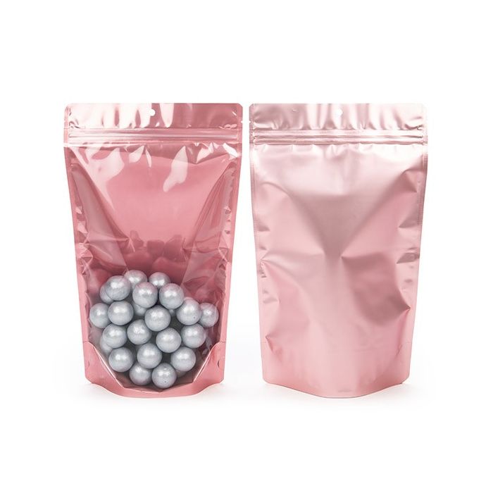 Stand Up Pouches Transparent/Rosé Gold 17.1x8.9x28.6cm | 340 grams