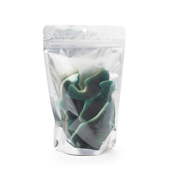 Standbodenbeutel Transparent/Silber 13x8x20.5cm | 110 Gramm mit Aufhängeloch (100 Stück) [ZBGS3H]