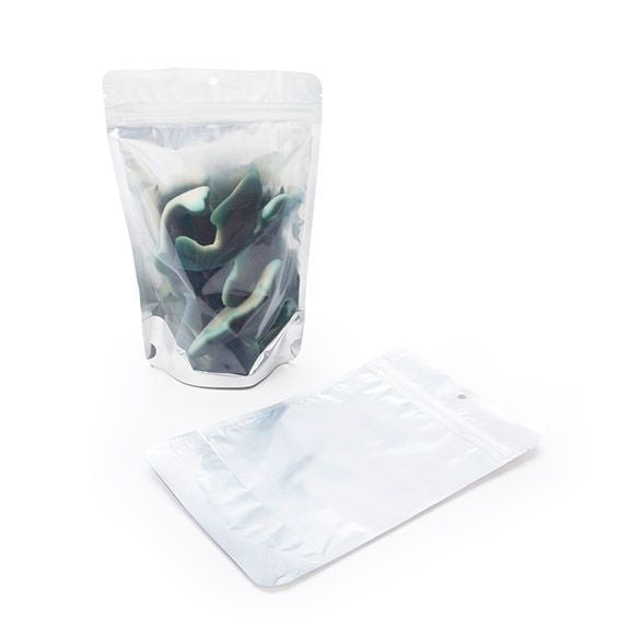 Stand Up Pouches Transparent/Silver 13x7x20.5cm | 113 grams with hang hole