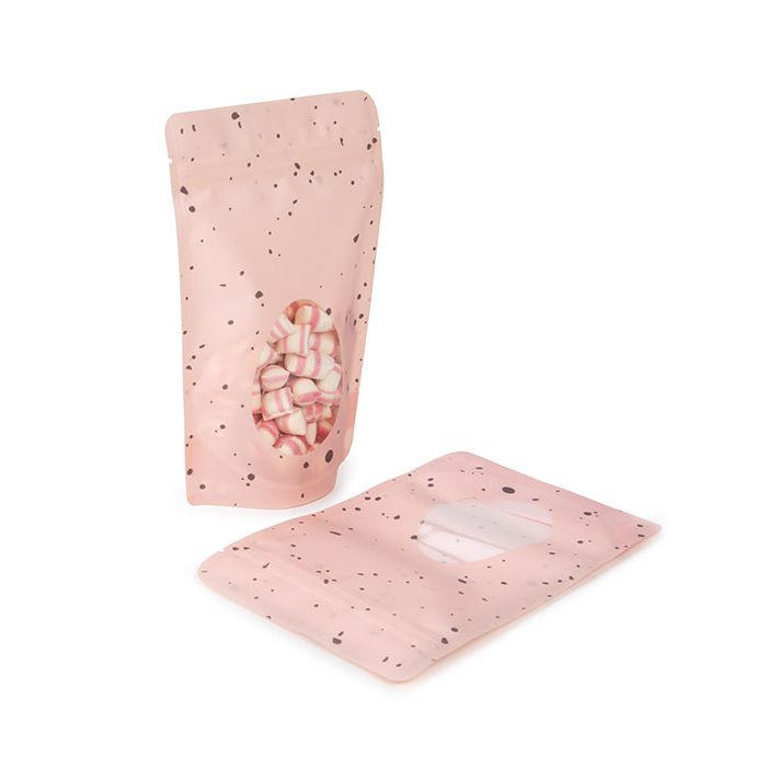 Standbodenbeutel Rosa Speckled Egg 13x7,9x20,6 cm (25 Stück) [ZBGSW3EP]