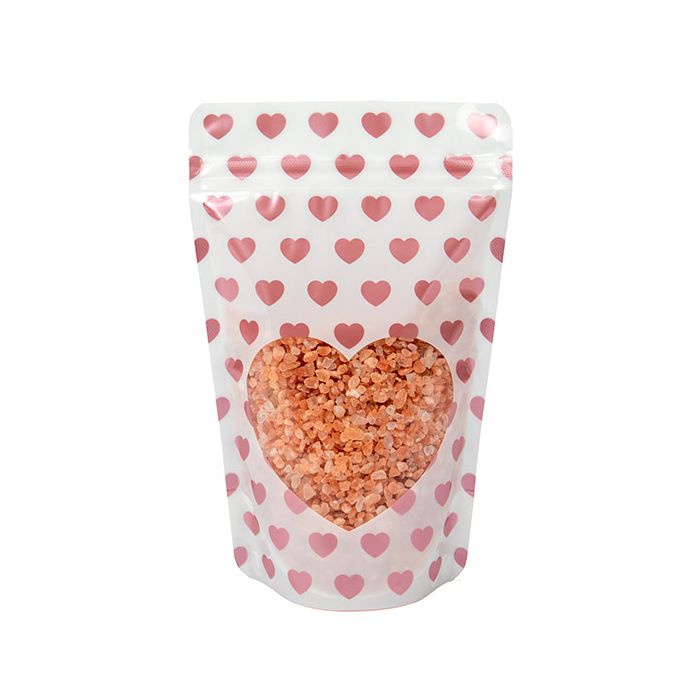Standbodenbeutel Weiß mit Hearts 13x7,9x20,6 cm (25 Stück) [ZBGSW3MH]