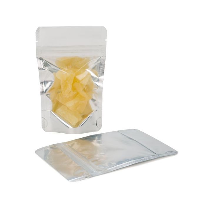 Standbodenbeutel Transparent/Weiß 17x9x28.5cm | 340 Gramm (100 Stück) [ZBGW4]