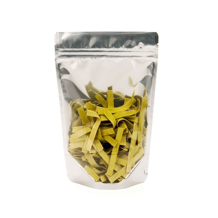 Standbodenbeutel Transparent/Weiß 10.2x6x15.2cm | 57 Gramm (100 Stück) [ZBGW2]