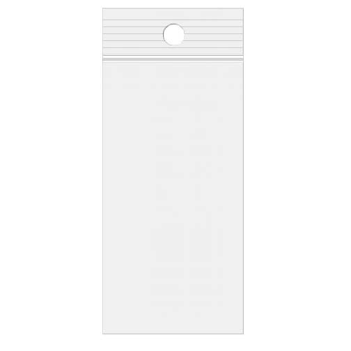 Druckverschlussbeutel mit Hangloch 5x15cm Kristallklar PP 50 Mikron (100 Stück) [ZR26]