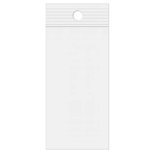Druckverschlussbeutel mit Aufhängeloch 7.5x30.5cm Transparent PP 50 Mikron (100 Stück) [ZR312]