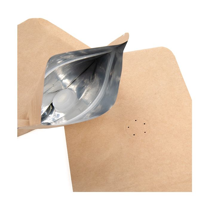 Standbodenbeutel Kraft 10.2x6x15.2cm 57 Gramm mit Ventil (100 Stück) [ZBGM2K]