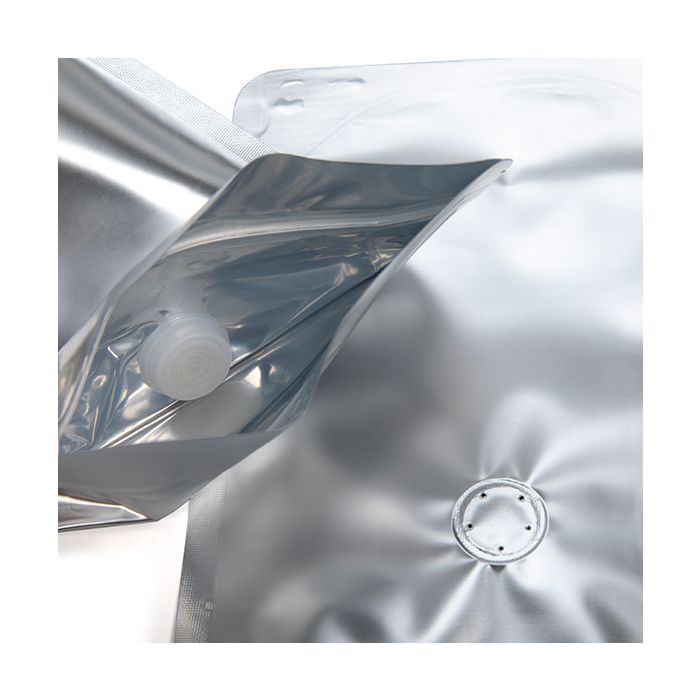 Standbodenbeutel Silber 13x7.9x20.6cm 113 Gramm mit Ventil (100 Stück) [ZBGM3SV]