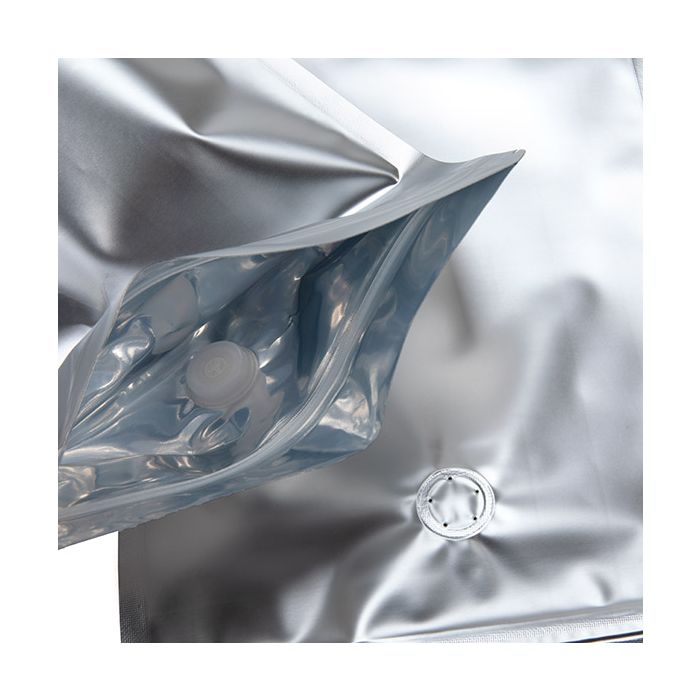 Standbodenbeutel Silber 17.1x8.9x28.6cm 340 Gramm mit Ventil (100 Stück) [ZBGM4SV]