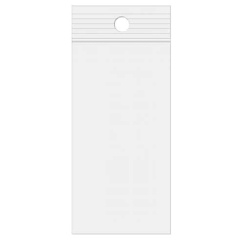 Druckverschlussbeutel mit Euroloch 7.5x20.5cm Transparent PP 50 Mikron (100 Stück) [ZR38]