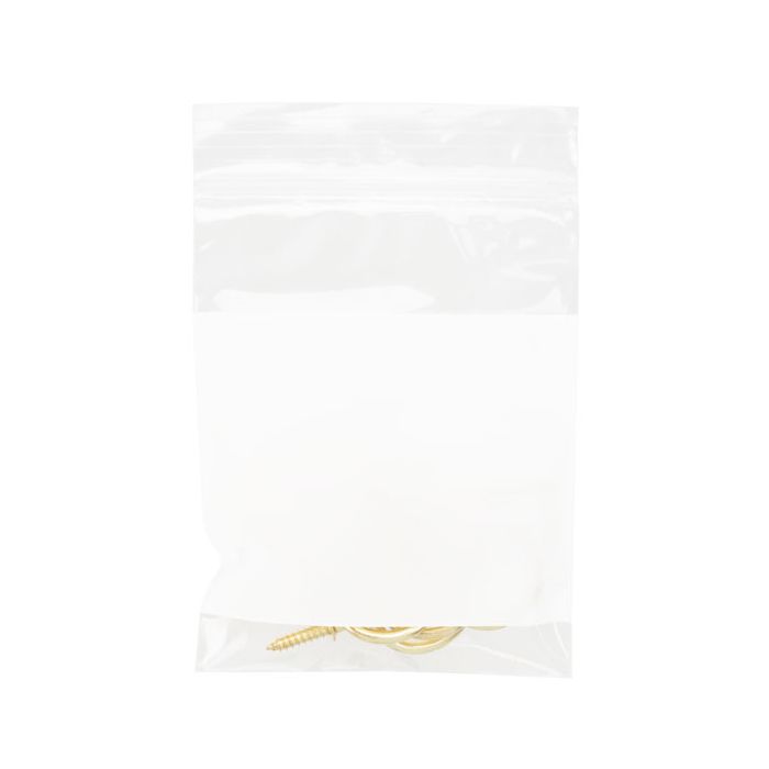 Druckverschlussbeutel mit Schriftfeld 7.5x10cm Transparent PP 50 Mikron (100 Stück) [ZWC34]