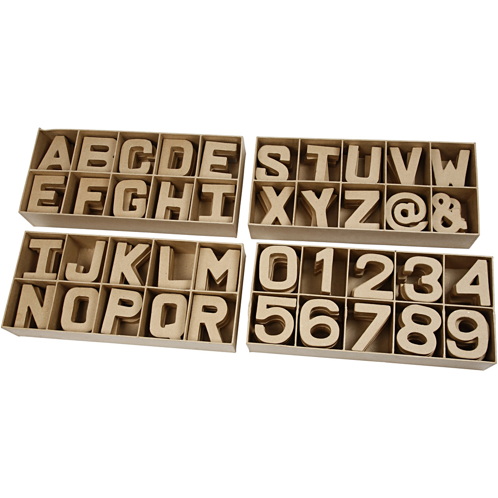 Packlinq Buchstaben und Zahlen, H: 10 cm, Stärke: 1,7 cm, 160 Stck./ 1 Pck.