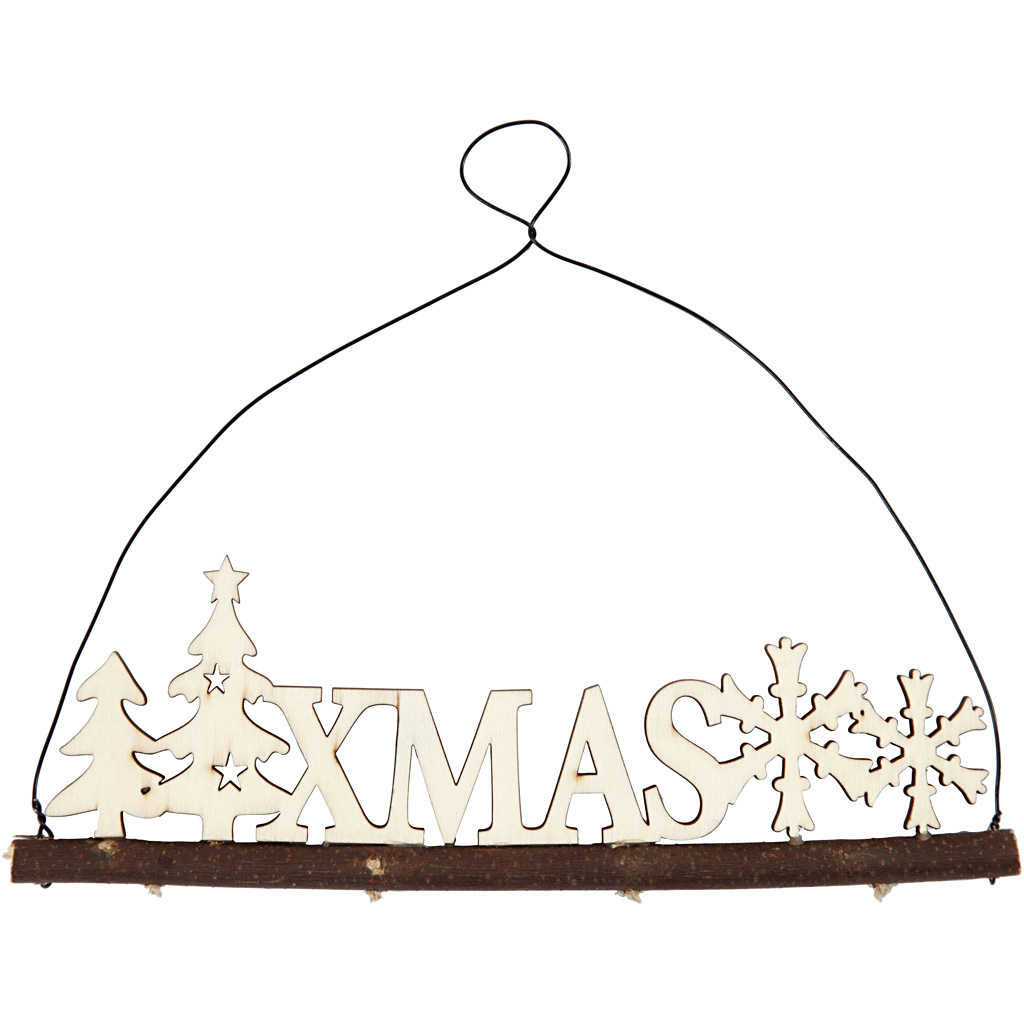 Packlinq Weihnachtsschmuck, Schriftzug XMAS, H: 7 cm, Tiefe 0,5 cm, B: 22 cm, 1 Stck.