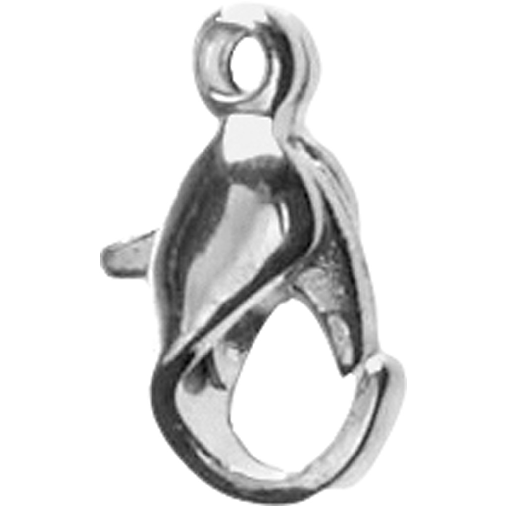 Packlinq Karabinerverschluss, Versilbert, L: 10 mm, 10 Stck./ 1 Pck.