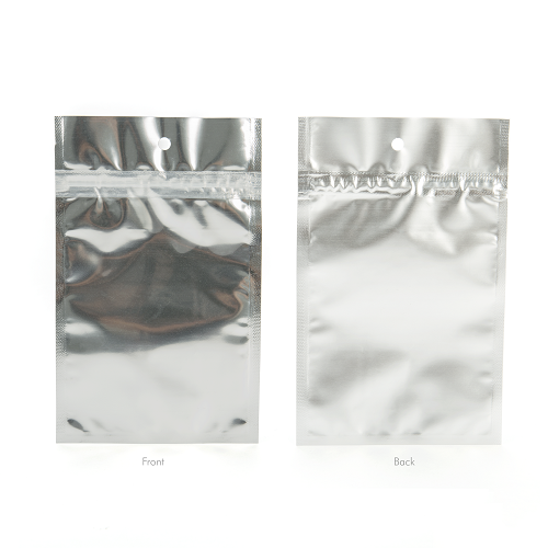 Silber Transparente Metalissierte Griffbeutel aus Barrierefolie 9.2 x 12.7 cm (100 St?ck) [HZBB4S]