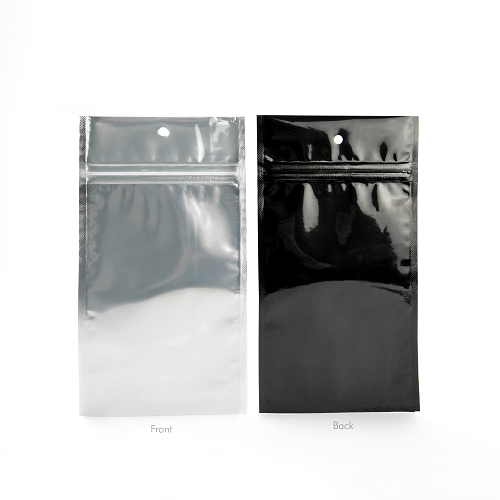 Schwarz Transparente Metalissierte Griffbeutel aus Barrierefolie 10,2 x 16,5 cm (100 St?ck) [HZBB5CB]