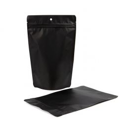 Standbodenbeutel Schwarz 14.9x8.9x23.2cm mit Aufhängeloch (100 Stück) [ZBGM7MBH]