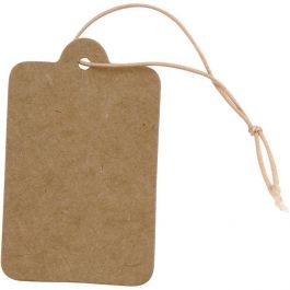 Geschenkanhänger Hellbraun mit Schnur 2.5x4cm (100 Stück) [HOB01273]