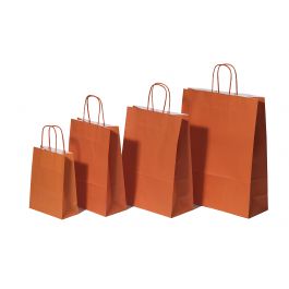 Papiertragetaschen Orange 26x12x35cm Kraft 90g/m² (50 Stück) [PAM2635OR]