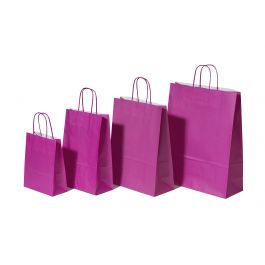 Papiertragetaschen Rosa 18x8x22cm Kraft 90g/m² (50 Stück) [PAM1822P]