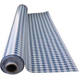 Wachstuch-Tischdecke, Karo, B 140 cm, Blau, Weiß, 1lfm/ 1 lfm [HOB-8055900]