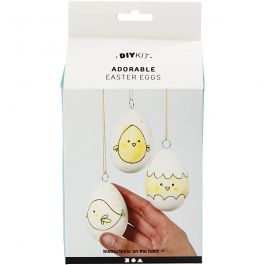 Funny Easter Eggs/Chicken/Family - Bastelsets im Sortiment, 18 Set/ 1 Pck [HOB-100761]