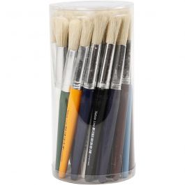 Kinderpinsel, L 19 cm, B 12 mm, rund, 30 Stk/ 1 Pck [HOB-10350]