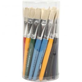 Kinderpinsel, L 19 cm, B 15 mm, Flach, 30 Stk/ 1 Pck [HOB-10351]