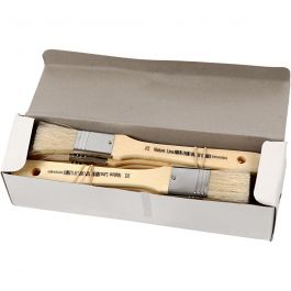 Lackierpinsel, L 19 cm, B 25-50 mm, Flach, 3 Stk/ 1 Pck [HOB-10433]