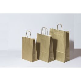 Papiertragetaschen Gold 32x12x41cm Kraft 100g/m² (50 Stück) [PAM3241GO]