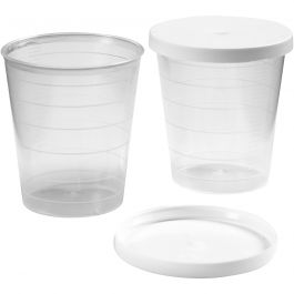 Mini-Becher mit Deckel, 30 ml, 75 Stk/ 1 Pck [HOB-13172]