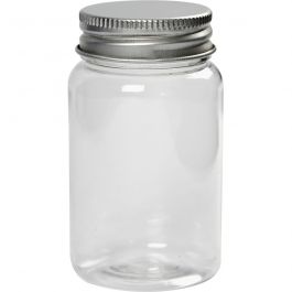 Kunststoffglas mit Schraubverschluss, H 77 mm, D 45 mm, 100 ml, 10 Stk/ 1 Pck [HOB-13181]