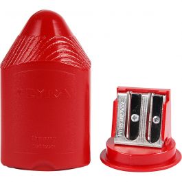 Doppel-Spitzerdose, H 8,5 cm, Rot, 1 Stk [HOB-14142]