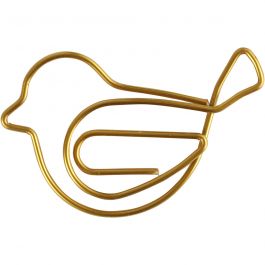 Klammern, Vogel, Größe 32x40 mm, Gold, 6 Stk/ 1 Pck [HOB-14214]
