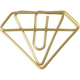 Klammern, Diamant-Form, H 25 mm, B 35 mm, Gold, 6 Stk/ 1 Pck [HOB-14215]