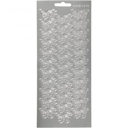Sticker, Schmetterlinge, Blatt 10x23 cm, Silber, 1 Bl. [HOB-170011]