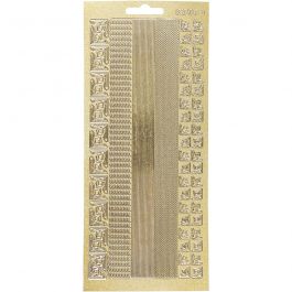 Sticker, Bordüren, Blatt 10x23 cm, Gold, 1 Bl. [HOB-170024]