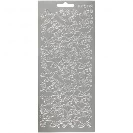 Sticker, Tauben, Blatt 10x23 cm, Silber, 1 Bl. [HOB-170100]