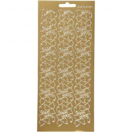 Sticker, Blätter, Blatt 10x23 cm, Gold, 1 Bl. [HOB-170101]