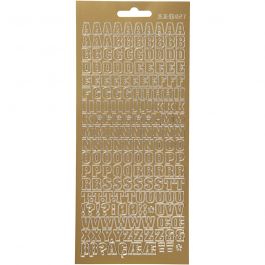 Sticker, Buchstaben, Blatt 10x23 cm, Gold, 1 Bl. [HOB-170214]
