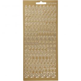 Sticker, Buchstaben, Blatt 10x23 cm, Gold, 1 Bl. [HOB-170224]