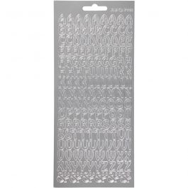 Sticker, Buchstaben, Blatt 10x23 cm, Silber, 1 Bl. [HOB-170225]