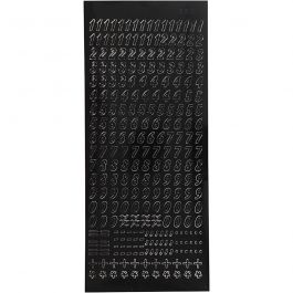 Sticker, Kleine Zahlen, Blatt 10x23 cm, Schwarz, 1 Bl. [HOB-170292]