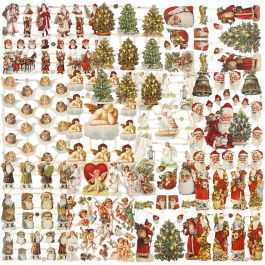 Vintage-Glanzbilder, Weihnachten, Blatt 16,5x23,5 cm, 30 Bl./ 1 Pck [HOB-19370]