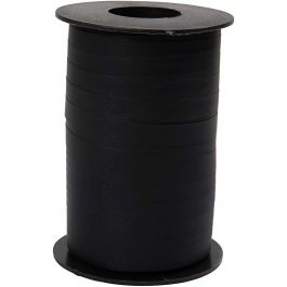 Geschenkband, B 10 mm, Matt, Schwarz, 250 m/ 1 Rolle [HOB-20033]